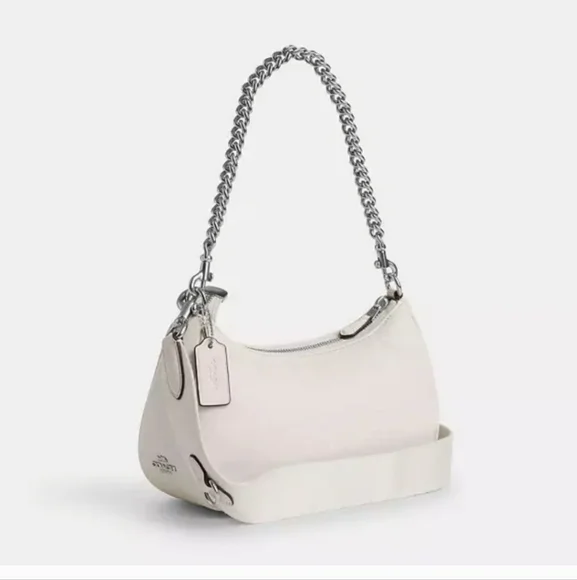 New! Crescent Shoulder Bag with Chain Strap, Coach Teri Shoulder Bag in … - Picture 6 of 8